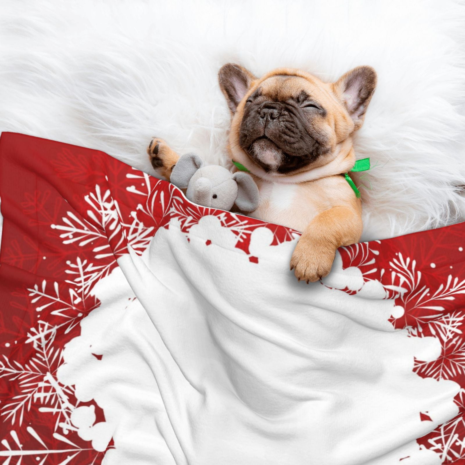 Naloa Winter Christmas Snowflake Dog Blanket, 3 Sizes Cat Blanket for Indoor Cats Large Medium Small Dog Gifts-Medium