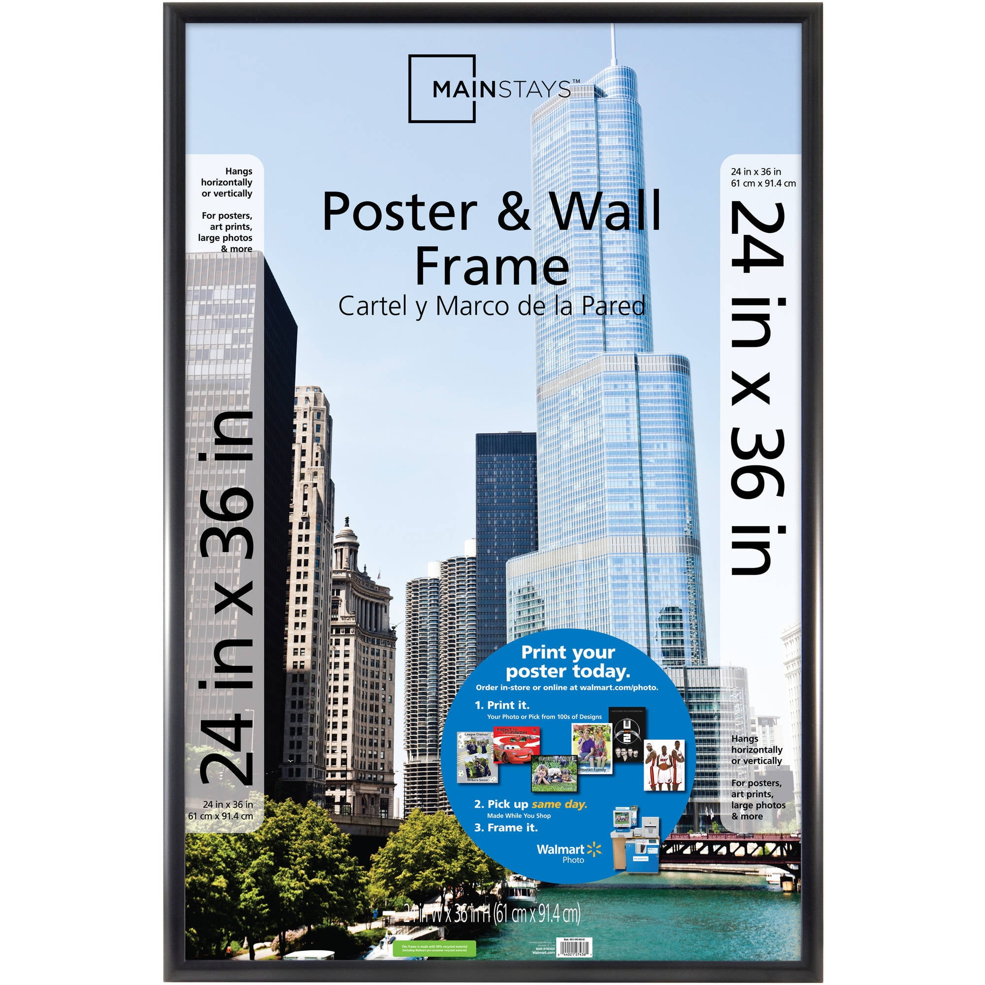 Mainstays 24x36 Trendsetter Poster And Picture Frame Matte Black