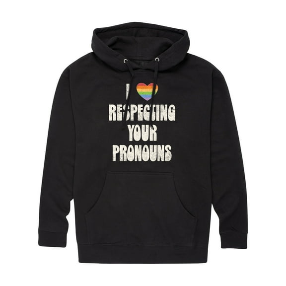 Instant Message - I Love Respecting Your Pronouns - Men's Pullover Hooded Fleece Sweatshirt