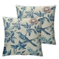 thumbnail image 2 of Nawypu Chinoiserie Floral Throw Pillow Covers Asian Navy Bird Flowers Square Cushion Cover Oriental Decorative Cushion Cases Home Decor for Farmhouse Sofa Couch Bed Car,2 Pcs, 2 of 6