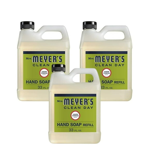 Mrs. Meyer's Liquid Hand Soap Refill Lemon Verbena, 33 oz (Pack of 3)