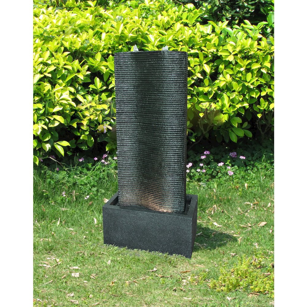 Hi-Line Gift Indoor and Outdoor Bubbling Curved Wall Fountain