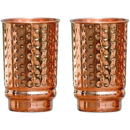 

HealthGoodsIn - Hammered Pure Copper (99.74%) Tumbler Set of 2 | Traveller s Copper Mug for Serving Water | For Ayurveda Health Benefits (11.8 US Fluid Ounce)