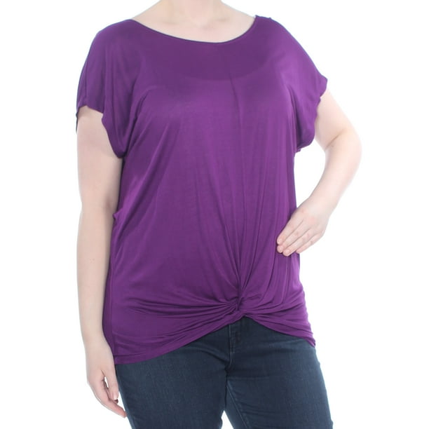 womens purple short sleeve shirt