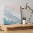 thumbnail image 4 of Ships Next Day Canvas Wall Art 12"x12", Beach Blue Wood Framed Canvas Print Painting, Gradient Ocean Waves Seashore Sunset Ready to Hang Small Picture Wall Decor for Home Kitchen Dining Room Office, 4 of 9
