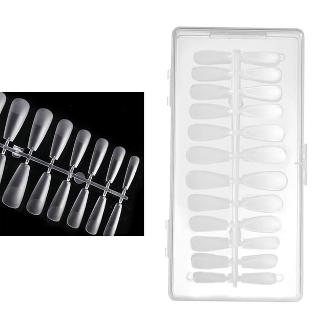 Puntas de uñas postizas de plástico 504x, herramienta de manicura de aplicaciones amplias, operación Simple, portátil Artificial para el , Forma de T Salvador Uñas postizas transparentes