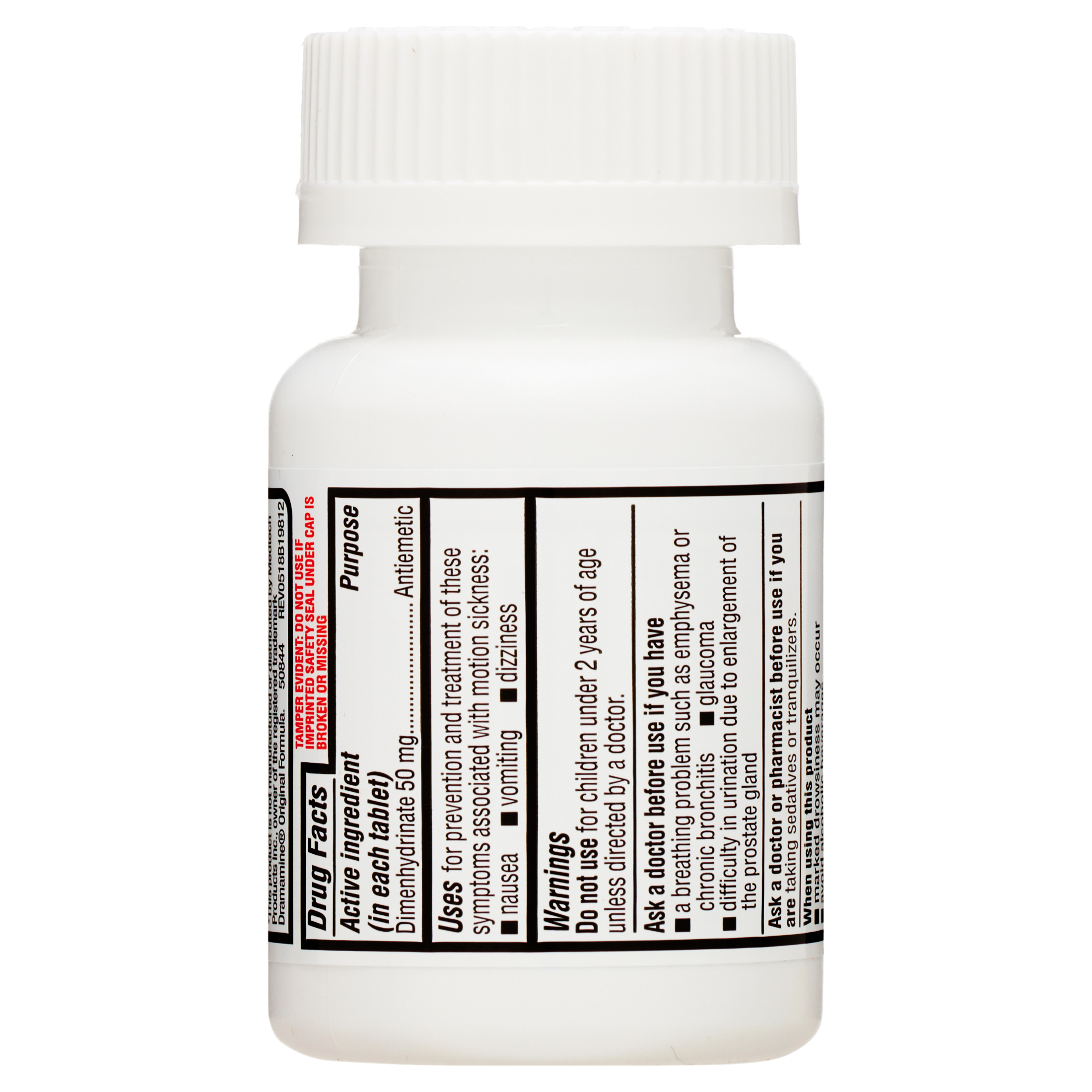 Equate Tabletas de Alivio para el Mareo por Movimiento Dimenhidrinato, 50 mg, 100 unidades, Comparar con Ingredientes Activos de Dramamine® Fórmula Original 4