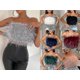 thumbnail image 1 of Women's Fashion Fluffy Fur Smocked Top Versatile Feather Top Clothing_z, 1 of 4
