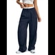 thumbnail image 1 of Pantalones Anchos y Holgados para Mujer, Estilo Palazzo Harén, Informales, A Rayas, con Cintura Elástica y Bolsillos Azul XXL, 1 of 7