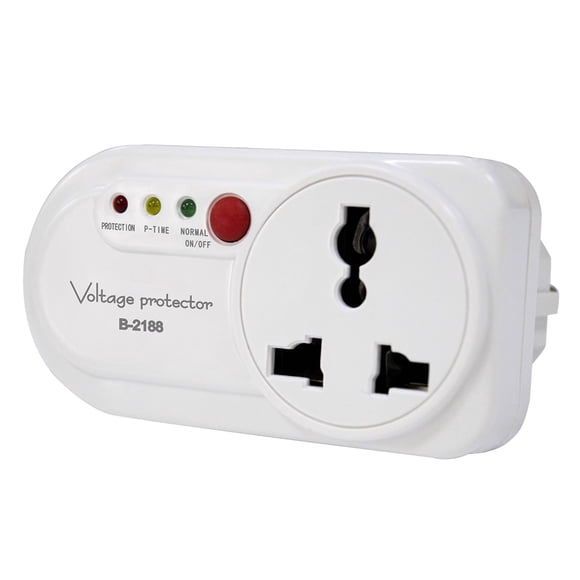 Electronic Voltage and Surge Protector for Refrigerator Single Outlet 2000W 16A Wall Mounted Home Appliance Saver with 3 Safety Protection Indicator Light