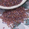 thumbnail image 6 of 10g Beads Cylinder Japanese Seed Beads 11/0 (DB0982) Sparkling Lined Tutti Frutti Mix(Purple Rose Gold) 1.3x1.6mm Hole: 0.8mm 2000pcs/10g, 6 of 6
