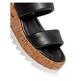 thumbnail image 4 of STEVE MADDEN Womens Black 1-1/2" Platform Padded Treaded Defuse Round Toe Wedge Slip On Leather Heeled Sandal 9.5 M, 4 of 4