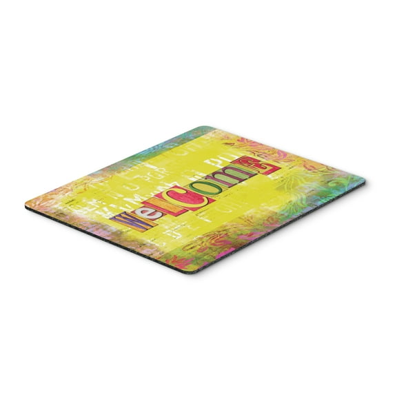 "Artsy Welcome Mouse Pad Hot Pad or Trivet"