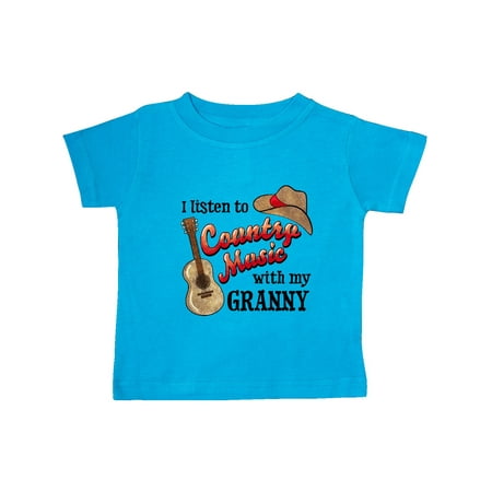 

Inktastic I Listen to Country Music with my Granny with Guitar and Hat Gift Baby Boy or Baby Girl T-Shirt