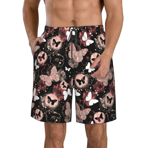 Fotbe Butterflies1 Trajes de Baño Estampados para Hombre, Shorts de Verano de Secado Rápido, Ropa de Playa, Bañadores-XX-Large