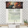 thumbnail image 3 of Peacock Window Curtain Valances Retro Elegant Blue Peacock Feather Beautiful Animal Rod Pocket Window Valance for Living Room Bathroom Bedroom Kitchen 54 by 18 in, 1 Panel, 3 of 6