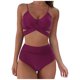 thumbnail image 2 of Augper Women Sexy Soild Print Bikini Set Push Up Bathing Swimwear High waist Swimsuit, 2 of 8