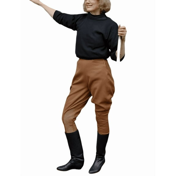 Ladies Brown Polo Breeches – Baggy Jodhpurs Equestrian Sports Pants