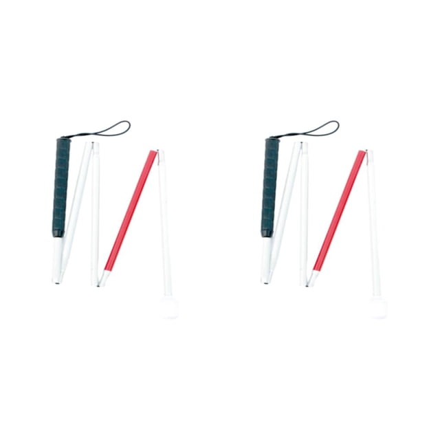 Guardoinrt Aluminum Alloy Folding Cane For Blind Compact And Foldable Comfortable Support 360 Rotating Wheel Blind Guide Cane without lamp 2Set