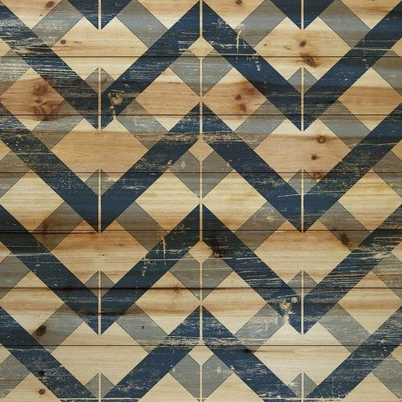 Marmont Hill - "Linkage" Painting Art Print On Natural Pine Wood, 24.0" x 1.5"