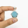 thumbnail image 2 of SATYAVIE JEWELLERY 925 Sterline Silver Chalcedony Pendant - Vintage Handcrafted Blue Gemstone Pendant – Birthstone Jewelry Gift for Women & Girls, 2 of 6