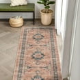 thumbnail image 3 of YOUFORTONG 2x5 Washable Hallway Runner, Oriental Farmhouse Non-Slip Ultra Soft Rug,Stain Resistant Carpet for Entryway Kitchen Living Room Bedroom,Orange, 3 of 6