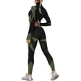thumbnail image 2 of Chándal de entrenamiento para mujer Conjunto de 2 piezas Leggings de cintura alta y Top corto de manga larga Ropa deportiva de yoga con cremallera frontal Adepaton LRWJ007-18, 2 of 6