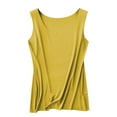thumbnail image 4 of TODOZO Tank Top for Women 2025 Womens Summer Tops Summer Tops for Women Womens Tank Tops Women's Ribbed Sleeveless Round Neck Solid Color Camisole Yellow M, 4 of 7