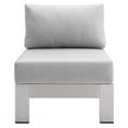 thumbnail image 3 of Modway Shore Sunbrella® Fabric Aluminum Outdoor Patio Armless Chair in Silver Gray, 3 of 5