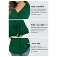 thumbnail image 5 of Gleelist Womens Plus Size Tops 3/4 Ruffle Layered Sleeve V Neck Pleated Tee Shirts Basic Loose Fit Soft Summer Tunic Blouse 1X-5X, 5 of 6