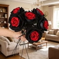 thumbnail image 5 of Clearance Sale! Dark Halloween Artificial Rose, Gothic Black and Red Velvet Flower for Home Centerpiece Decor, 5 of 7