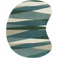 thumbnail image 3 of Hauteloom Jarratt Wool Living Room, Bedroom Area Rug - Modern - Green, Beige - 8' x 10'-Kidney, 3 of 9