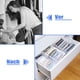 thumbnail image 3 of Organizador de guardarropa lavable de 3 uds, caja de almacenamiento con compartimento para ropa visible plegable, organizador de cajón de armario, caja divisora de malla, 7 rejillas, 3 of 5