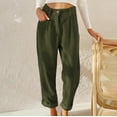thumbnail image 5 of Kureaily High Waist Casual Pants European And Solid Color Corduroy Loose Straight Pants Women Summer Pants, 5 of 5