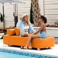 thumbnail image 4 of Jaxx Alvy Outdoor Sun Lounger – Luxurious Sunbed with Hevea Wood Feet, Sunbrella Tangerine, 4 of 6