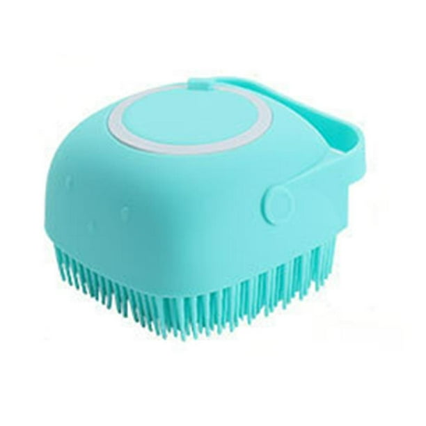 Dog Bath Brush Pet Massage Brush Shampoo Dispenser Soft Silicone Brush Rubber Bristle For Dogs And S Shower Groo Bodega Aurrera en linea