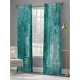 thumbnail image 4 of Teal Sheer Curtains 96 Inch Length 2 Panels Set for Living Room/Bedroom, Retro Oil Painting Modern Abstract Art Aesthetics Curtain Sheers Drapes Rod Pocket Curtains Window Treatment Set 52''x96''x2, 4 of 7