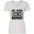 thumbnail image 3 of Inktastic Eat, Sleep, Muay Thai, Repeat Women's V-Neck T-Shirt, 3 of 5