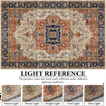 thumbnail image 7 of Area Soft Rugs 4X6 Washable Non Slip Boho Small Floor Entryway Rugs for Living Room Bedroom, Vintage Style Farmhouse Mat for Kitchen Off-White & Orange, 7 of 7