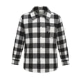 thumbnail image 4 of PureChapter Boys Button Down Shirt Plaid Long Sleeve Shirt with Letter Embroidery, Casual Boys Shirts for 7-15 Years, 4 of 8