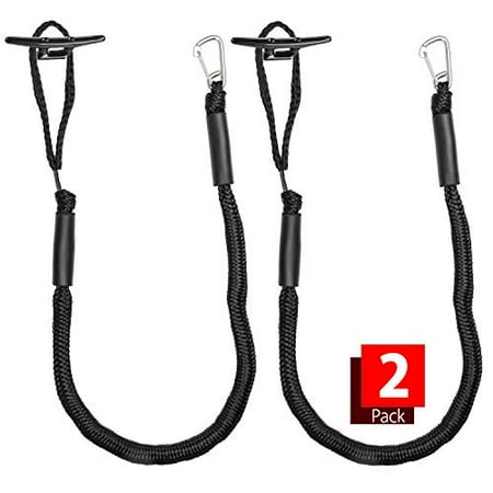 

Xipeel 4 Feet Boat Dock Lines & Stretchable Dock Ties Bungee Cords Hook Style for Boat - Black