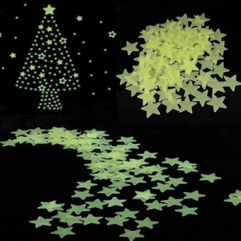 Glitter Stickers Stars 1 inch - Two Color Way / Black Light