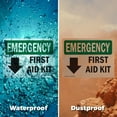 thumbnail image 6 of (2 Pack) First Aid Kit OSHA Emergency Sign 10 Inch X 7 Inch Indoor / Outdoor Rust-Free Aluminum Metal Signs for Workplace, Workshop, and Construction Site, Made in the USA, 6 of 8
