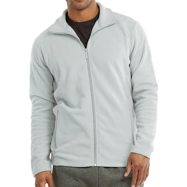 Men's FullZip Polar Fleece Jacket, Light Grey 3XL, 1 Count, 1 Pack