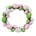 thumbnail image 2 of Northlight 10" Unlit Floral Stem Easter Egg Spring Grapevine Wreath - White/Green, 2 of 5