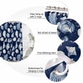 thumbnail image 3 of Navy Blue Coastal Bathroom Shower Curtains with 12 Hooks Polyester Waterproof Shower Curtain for Stalls and Bathtubs Shell Conch Summer Beach Nautical Decorative Bathroom Privacy Curtain 36x72 Inches, 3 of 8