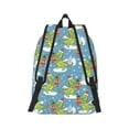 thumbnail image 2 of Naloa Dino Christmas Adventure Snowy Blue Canvas Backpack for Men Women Rucksack Casual Travel Daypack College Tote Satchel Bookbag for Teens-Medium, 2 of 7