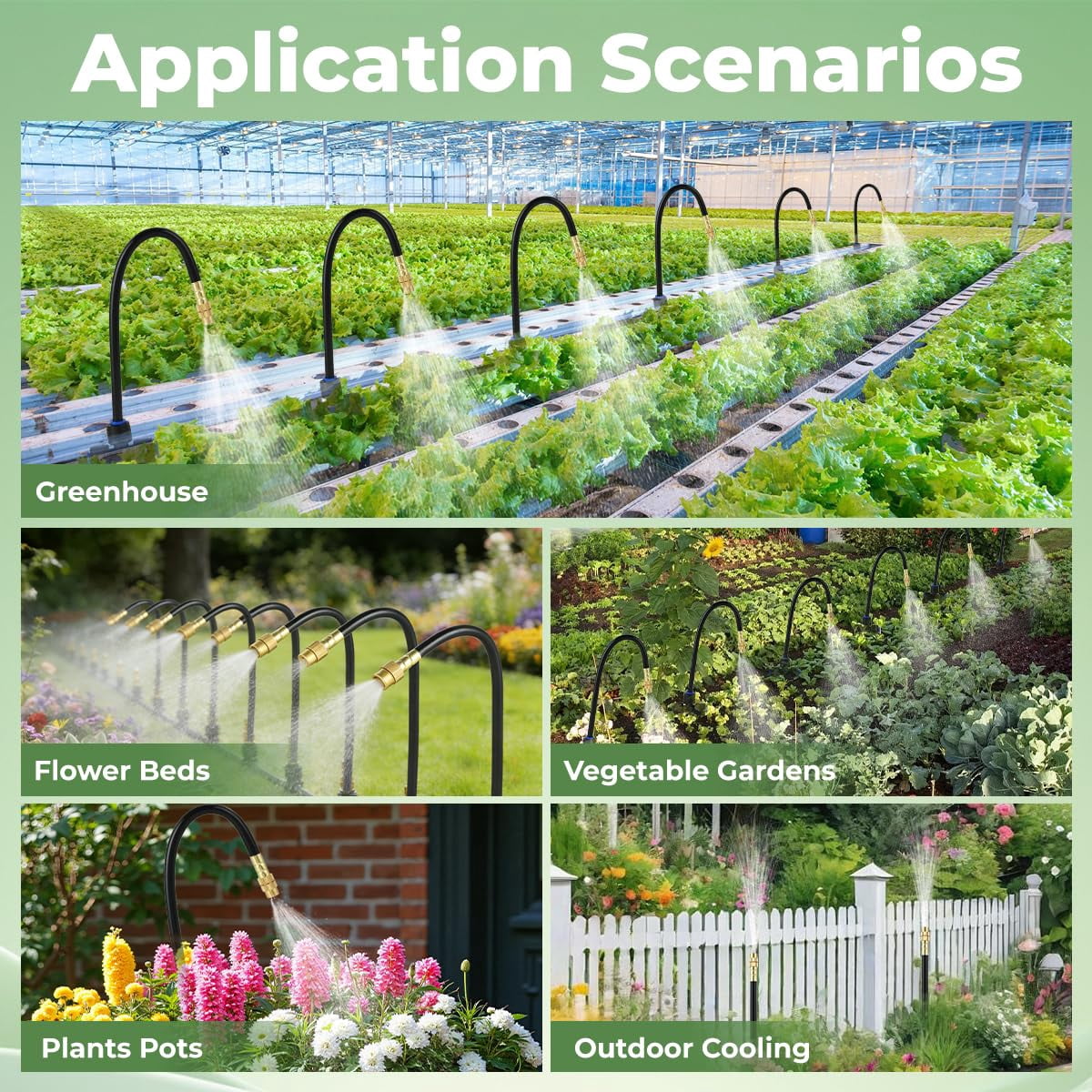 230ft Drip Irrigation System For Garden: 40 Nozzles 1/4" Pe Tubing Automatic Watering Kit Adjustable Misting Sprinkler Mister Hose Water Plants Tape Raised Beds Lawn Outdoor Yard Greenhouse