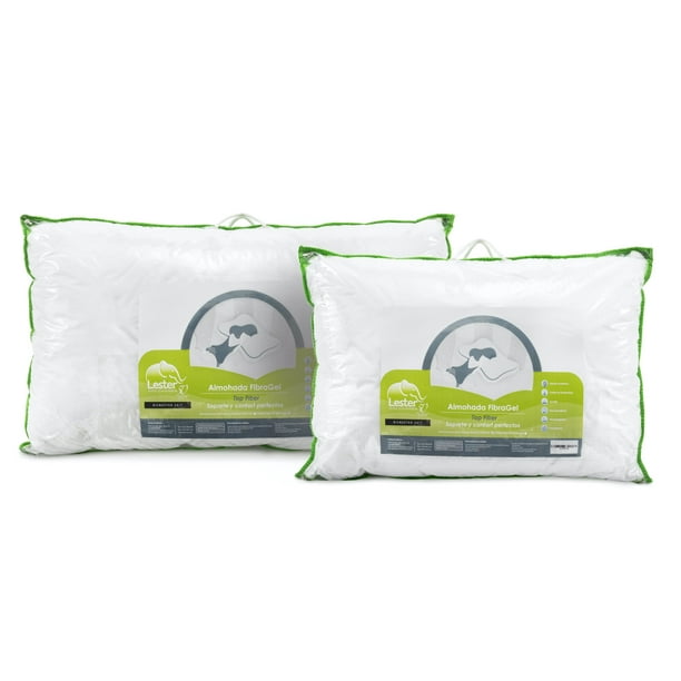 Lester Top Fiber Gel - Almohada Híbrida de FIBRAGEL - Tamaño Estándar/Queen - Suave e Hipoalergénica Lester Top Fiber Gel ALM-FIG-STD