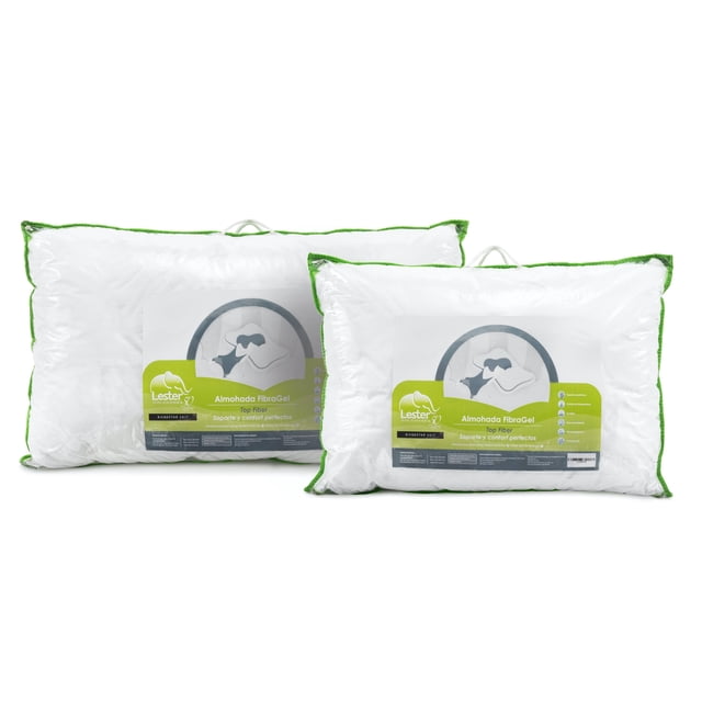 Lester Top Fiber Gel - Almohada Híbrida de FIBRAGEL - Tamaño Estándar/Queen - Suave e Hipoalergénica Lester Top Fiber Gel ALM-FIG-STD